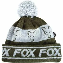 BEANIE MAN FOX GREEN & SILVER LINED BOBBLE