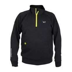 MAN HOODIE FOX MATRIX MINIMAL BLACK MARL 1/4 ZIP SWEATER BLACK