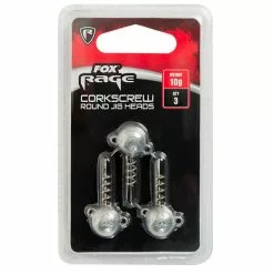SEALED TËTE FOX RAGE THREE PACK CORKSCREW JIG HEADS - PACK OF 3