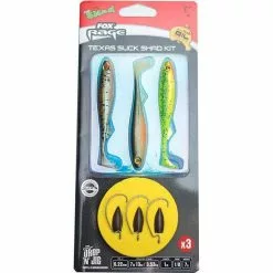SOFT LURE KIT FOX RAGE READY RIG TEXAS SLICK SHAD KIT
