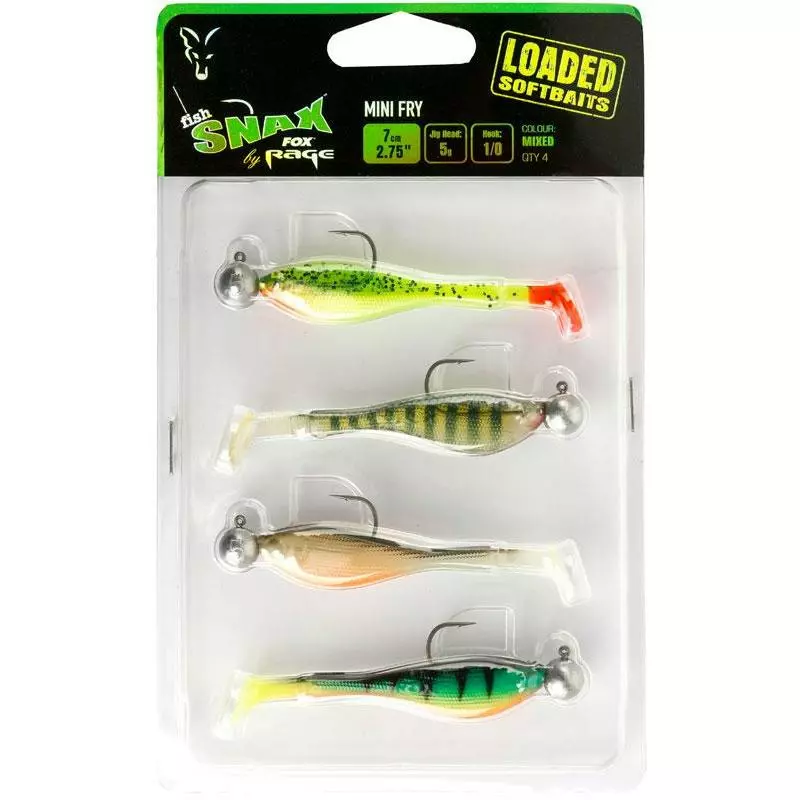 SOFT LURE PACK FOX RAGE MINI FRY LOADED MIXED COLOUR 3 SOFT LURE PACK FOX RAGE MINI FRY LOADED MIXED COLOUR