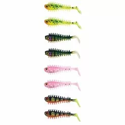SOFT LURES KIT FOX RAGE MICRO SPIKEY FRY TAIL UV MIXED COLOUR