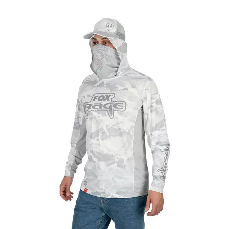 SWEAT HOMME FOX RAGE UV PERFORMANCE HOODED TOP - BLANC 4 SWEAT HOMME FOX RAGE UV PERFORMANCE HOODED TOP - BLANC - Image 2